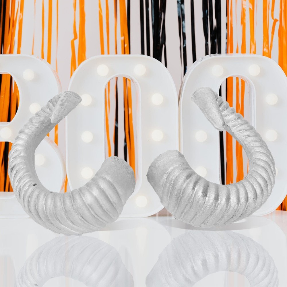 1 Pair Reusable Silver Halloween Hair Ornaments for Party and Cosplay