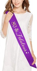 Stunning 80th Birthday Tiara and Glitter Satin Sash for Elegant Celebrations
