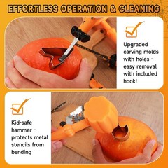 25 PCS Pumpkin Carving Kit Halloween Tools Safe Easy DIY Stainless Steel Set