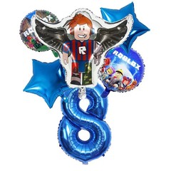 Robot Game Theme Balloon 6pcs Set For Birthday Decoration And Fast Shipping USA