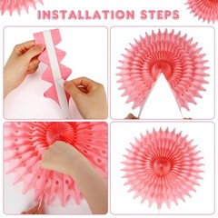 Colorful Tissue Paper Fans, 12PCS Wall Decor, Birthday, Multicolor