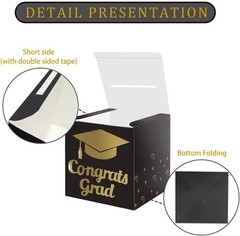 Black Foldable Cardboard Graduation Money Box