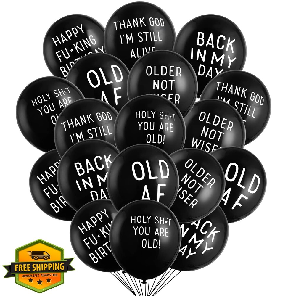 Easy Joy 18 Piece Funny Abusive Old Age Birthday Party Balloons – 12″/18 Pack…