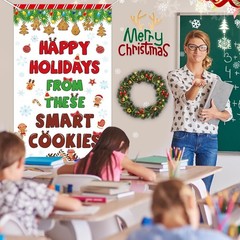 Christmas Classroom Door Cover Decoration Winter Christmas Gingerbread Door B…