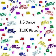 Happy Birthday Confetti Sprinkles Table Scatters Multicolor Foil 1.5 Oz