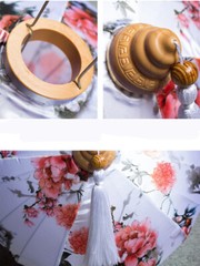 Floral Hanging Lantern Cloth Lantern Chinese New Year Festival Outdoor Decor