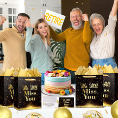 Farewell Going Away Party Decorations We Will Miss You Gift Bags with Wrapping P