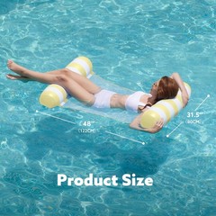 4 Packs Strip Type Hammock Pool Floats Adults, 4-in-1 Multi-Purpose Inflatabl…