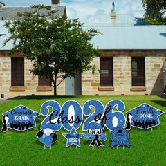 Congrats Grad 2026 Yard Signs – 8-Piece Outdoor Decoration Set for Parties