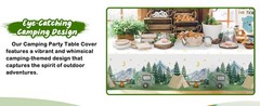 3 pcs Camping Birthday Decorations Table Cover Waterproof Tablecloths One Happy