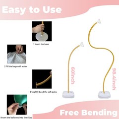 Balloon Arch Stand Kit with Water Fillable Base, 8.2FT & 5FT Flexible Balloon…