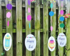 Eid Lanterns Party Multicolored Hanging Muslim Holiday Decorations (4 Pack)