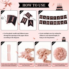 40th Birthday Decorations for Women, Rose Gold 1986 Happy
