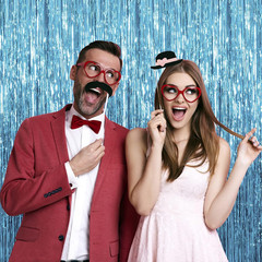 10 Pack Foil Curtain Backdrop Blue Metallic Tinsel Foil Fringe Curtains Photo Bo