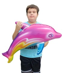 Large 36″ Pink Rainbow Colorful Dolphin Inflatable Pool (Set of 2) Inflate Be…
