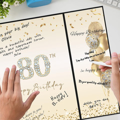 Black Gold 80Th Birthday Party Decorations, Happy 80Th Birthday Alternative Sign