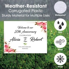 Personalized Wedding Anniversary Yard Sign, Decorations Welcome Sign, Home Décor