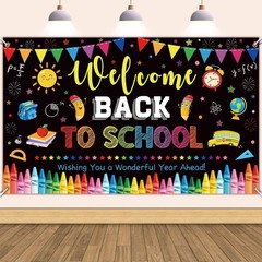 Back to School Decorations Banner, Large 71″ x 43″ Welcome Back to School Backdr