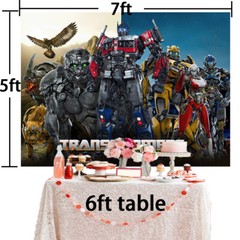 Transformers Rise Of TheBeasts Birthday Backdrop Banner Party Supplies 7x5ft