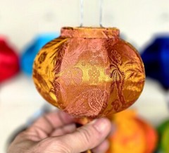 Set 24 pcs Vietnamese silk lanterns 10cm, string lanterns for wedding tent decor