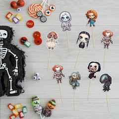 36Pcs Horror Classic Movie Cupcake Toppers Horror Movie Cupcake Food Picks De…