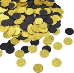 400Pcs Glitter Paper Confetti Circles Dots Party Favors Gold Black Confetti Dots