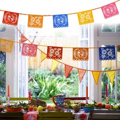 BOHO FLORAL GARLAND LANTERN Birthday Bohemian Garden Summer Party Decor Hanging