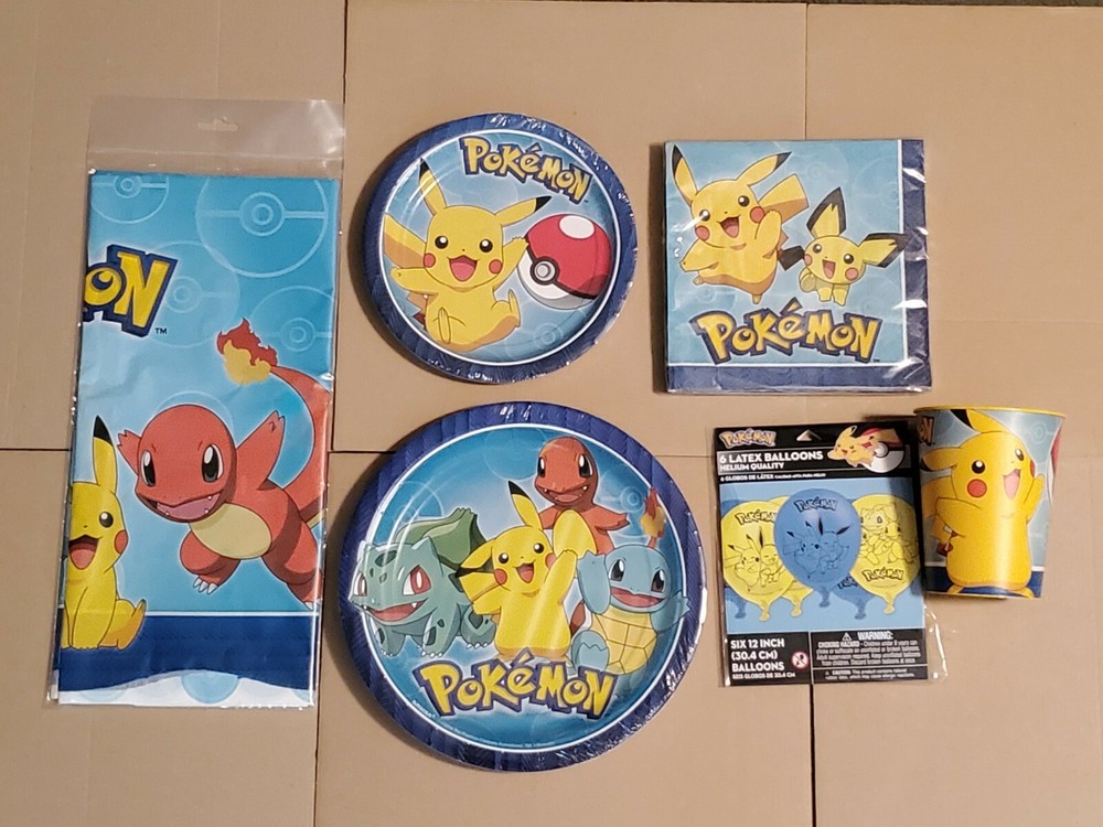Nintendo Pokémon Pikachu Kids Birthday Party Supplies Set – Brand New Sealed