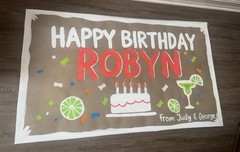 Customizable Hand Painted Banner for Any Occasion, Painted birthday banner 3×5
