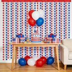 HOOSUN 4th of July Decorations,Patriotic Decorations Backdrop,2 Pack Red White