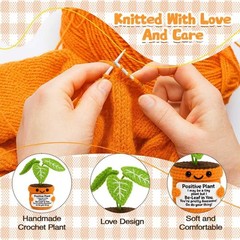 TKGIFTHOT Crochet Positive Plant Inspirational Small, Green Golden Brown