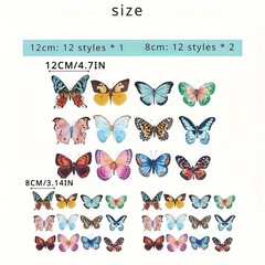 36pcs Lifelike Butterfly Decorations Set – Watercolor Wings, Easy To Hang