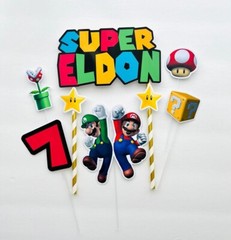Personalized Super Mario Cake Topper