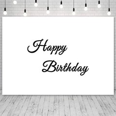 7x5ft Black Happy Birthday Backdrop White Birthday Minimalist Art Photo Photo…
