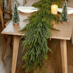 2Pcs 6Ft Artificial Norfolk Pine Garlands Artificial Christmas Garlands Greenery