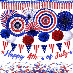 4Th Of July Patriotic Decorations Set Fourth Of July American Flag Party Supplie