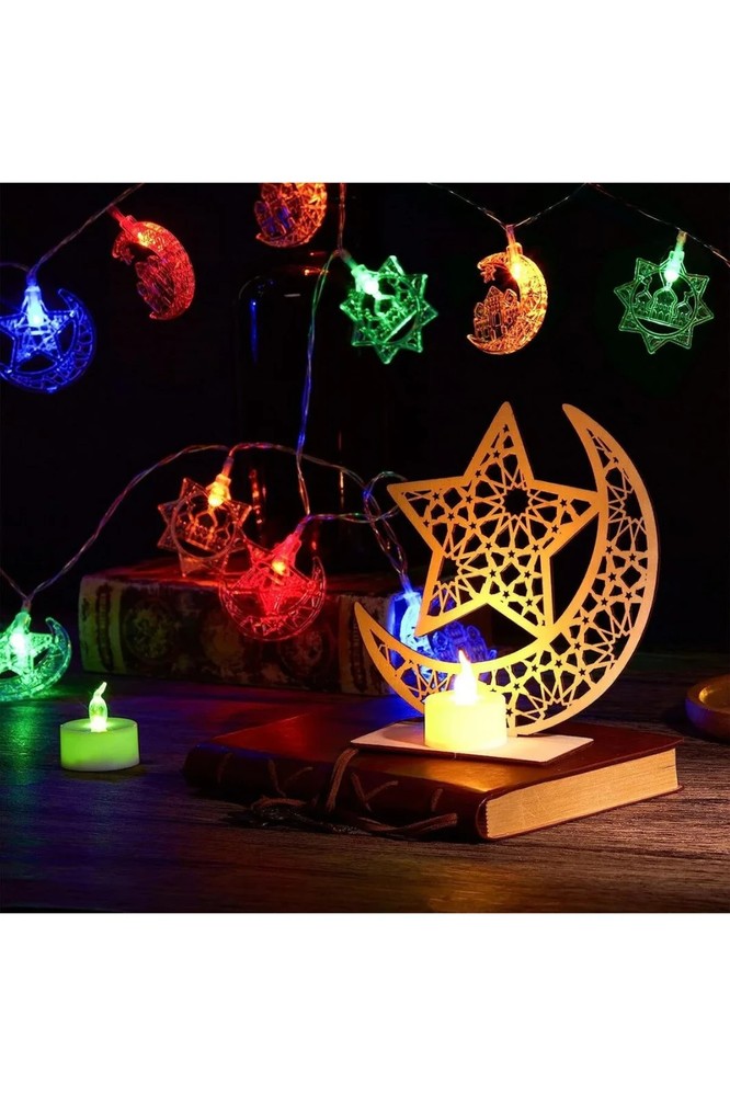 Ramadan Eid Star Moon String Lights 20 LED, 3m Battery-Operated home Decoration