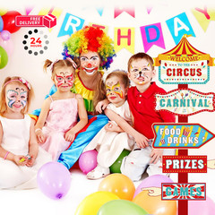 Hooqict 20 Pieces Carnival Decorations Circus Theme Small, red, yellow, blue