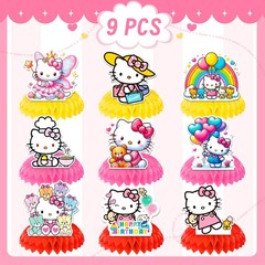 Hello Kitty Honeycomb Centerpieces Sanrio Birthday Table Honeycomb Decorations
