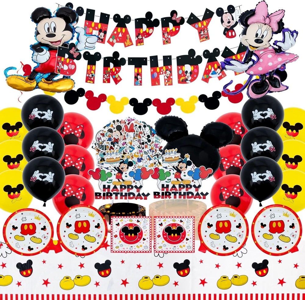 Mickey and Minnie Mouse Birthday Decorations Set NEW