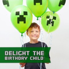 Minecraft Birthday Party Supplies – Decorations for 16 | Balloons, Banner, Plate