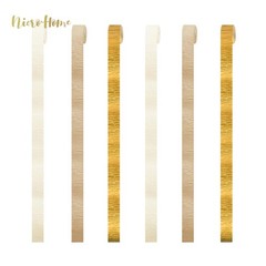6 Rolls Ivory White Gold Brown Crepe Paper Streamers Bridal Wedding Decor
