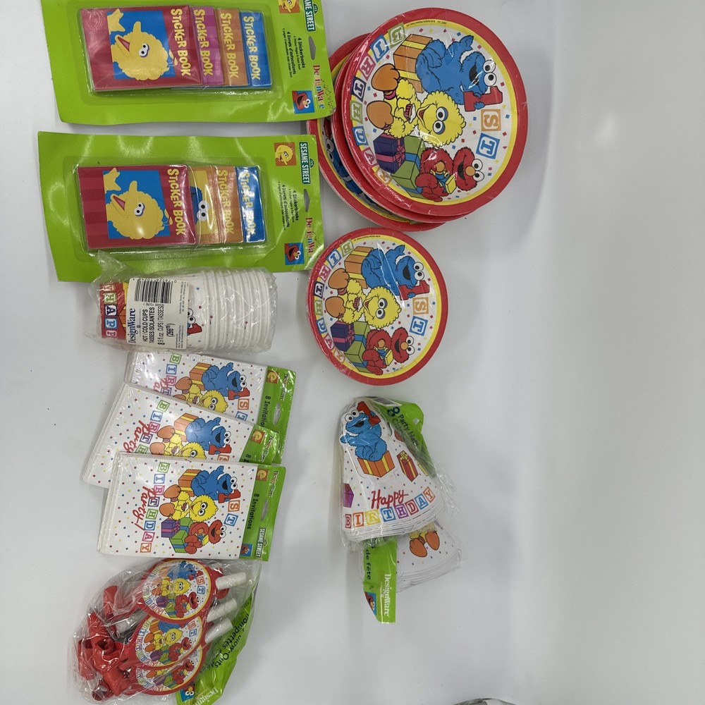 Vintage early 2000’s Sesame Street Party Supplies New Old Stock Designware