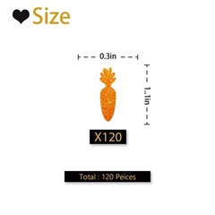 Orange Glitter Carrot Confetti Vegetable Table Scatters Farm Party 120 PCS