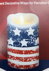 NEW! USA Flag Translucent Wraps for Flameless Candles -2 Pack -Reusable!