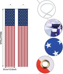 Reusable Waterproof American Flag Banners for Patriotic Holidays – 71» x 12.6»
