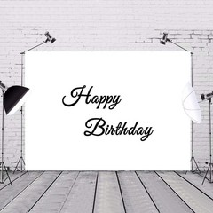 7x5ft Black Happy Birthday Backdrop White Birthday Minimalist Art Photo Photo…