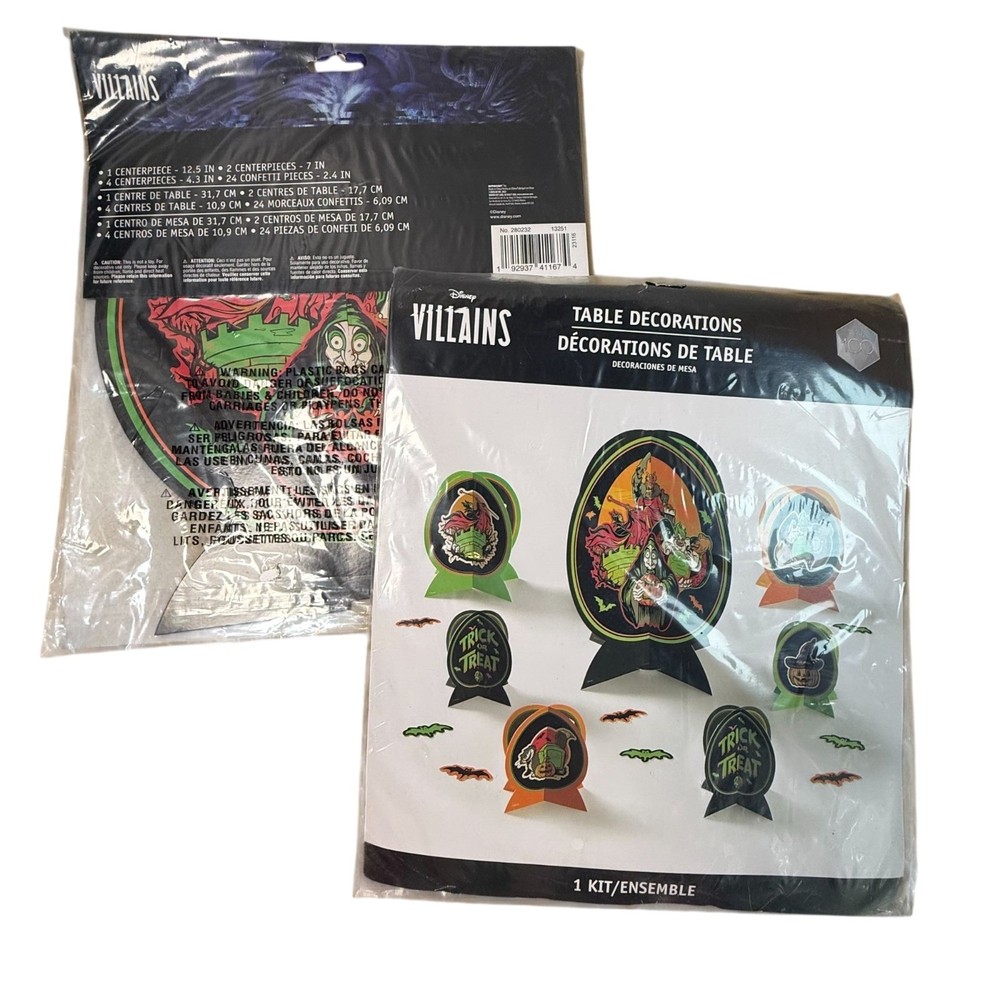 Disney Villains Table Decorations Kit Centerpieces Confetti Halloween Set of 2