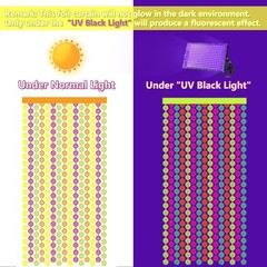 Neon Party Decorations – 2 Pcs Colorful Fluorescent Disco Tinsel Curtains Neon S