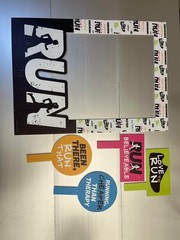 Opened Big Dot of Happiness Set the Pace Photo Booth Picture Frame & Props